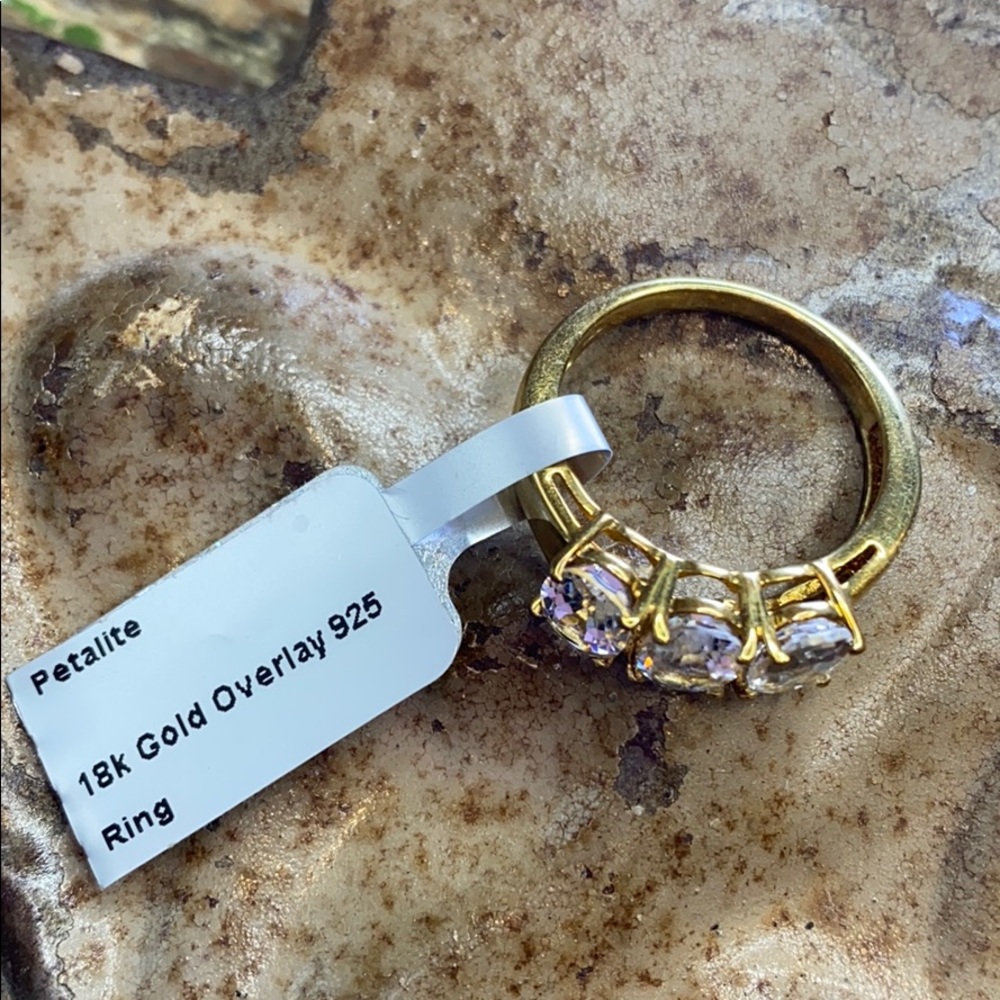 18k Gold Overlay Petalite ring - Picture 2 of 9